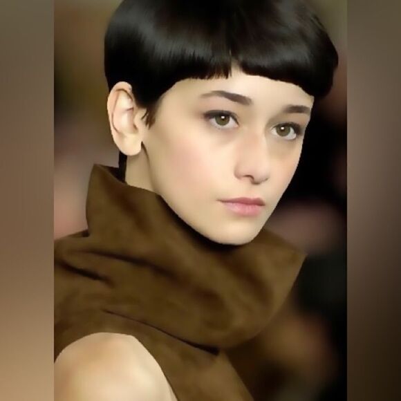 Ralph Lauren Fall Runway Collection Chocolate Brown Silk Funnel Neck Dress - Picture 1 of 16